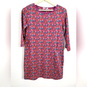 Woolovers Purple and Blue  Berry Print Cotton Tunic Dress Size Small